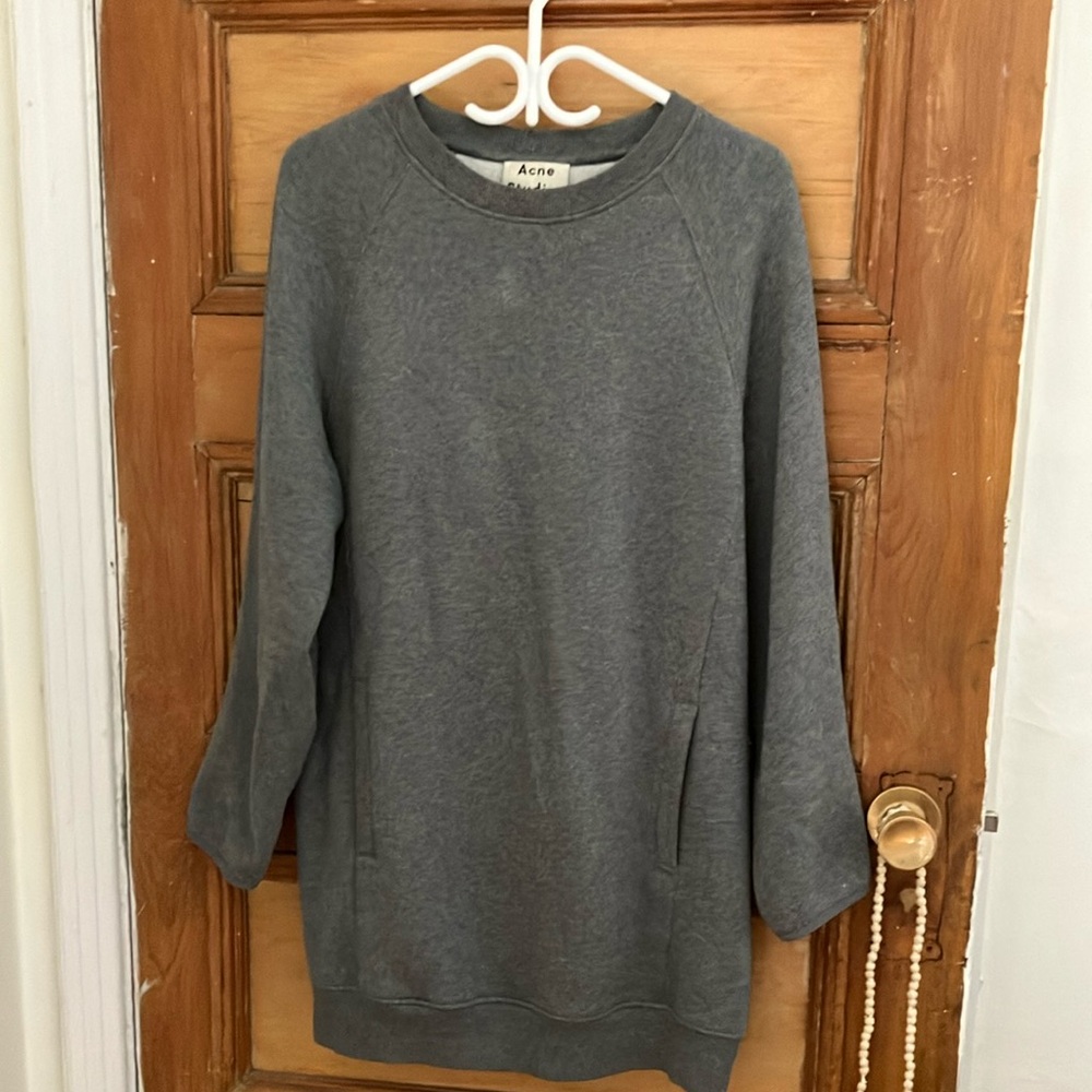 Acne Studios Gray Sweatshirt Dress